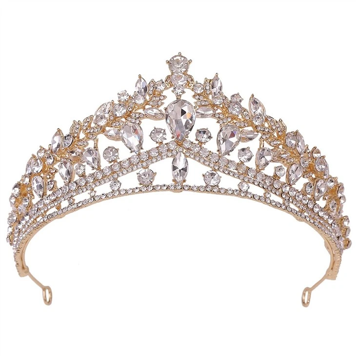 Wholesale Princess Tiaras Fashion Bride Crown Alloy Rhinestones Bridal Crown Wedding Hair Jewelry Crown Tiara
