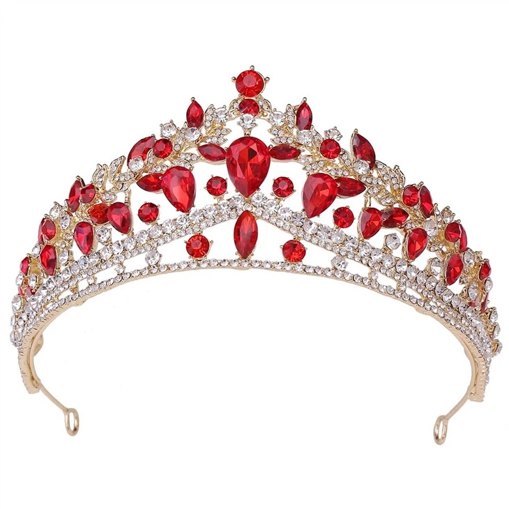 Wholesale Princess Tiaras Fashion Bride Crown Alloy Rhinestones Bridal Crown Wedding Hair Jewelry Crown Tiara